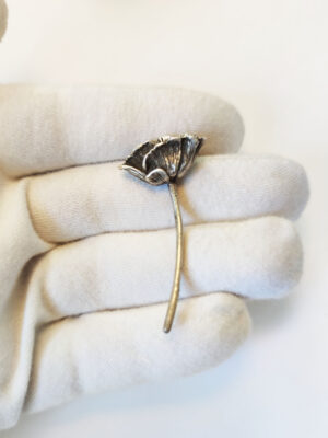 poppy flower pendant Poppy Flower Necklace 925 Handmade