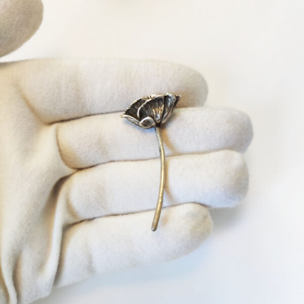 poppy flower pendant Poppy Flower Necklace 925 Handmade