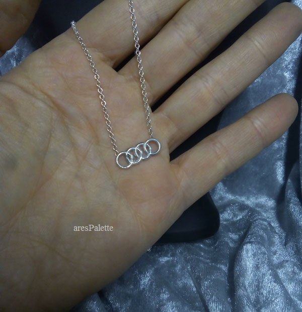 Audi Necklace 925 Silver Handmade