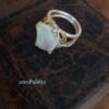 Natural Australian Opal Gold & Silver ring-Fully Handmade Gold Silver Ring