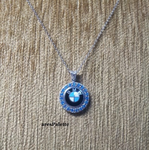 BMW Swarovski Necklace Handmade 925 silver