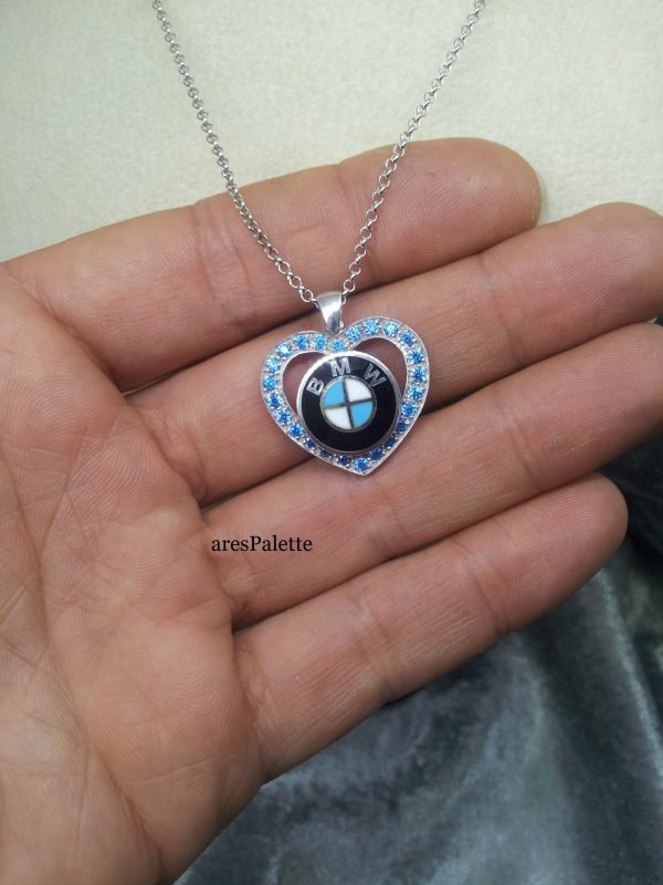 BMW Blue Love Necklace-Handmade-925 silver