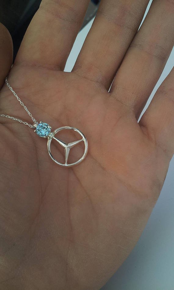 Mercedes-Benz Necklace ''Blue Edition'' Handmade