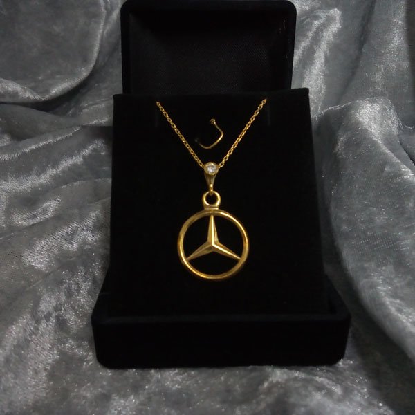 Mercedes Necklace Yellow Edition - Mercedes Benz Silver jewelry