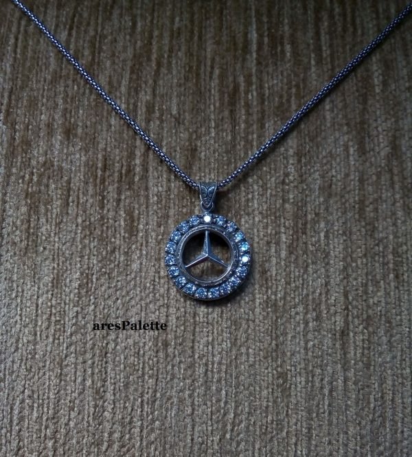 Mercedes Necklace ''Swarovski Edition'' Fully Handmade 925 silver