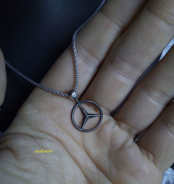 Mercedes Necklace''Black Edition'' Handmade 925 silver