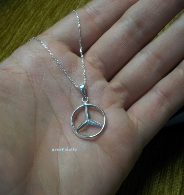 Mercedes Necklace Double Side Necklace Handmade 925 silver