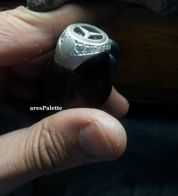 Mercedes Ring Special design ring-925 silver-White Swarovski-Custom Initials