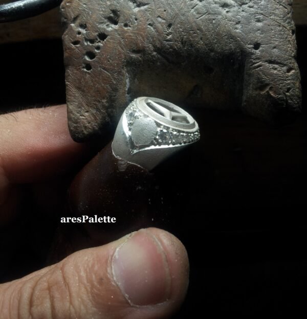 Mercedes Ring Special design ring-925 silver-White Swarovski-Custom Initials