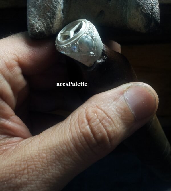 Mercedes Ring Special design ring-925 silver-White Swarovski-Custom Initials
