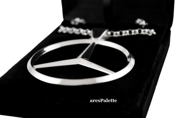 Mercedes Necklace Big Logo Necklace-Handmade-925 silver