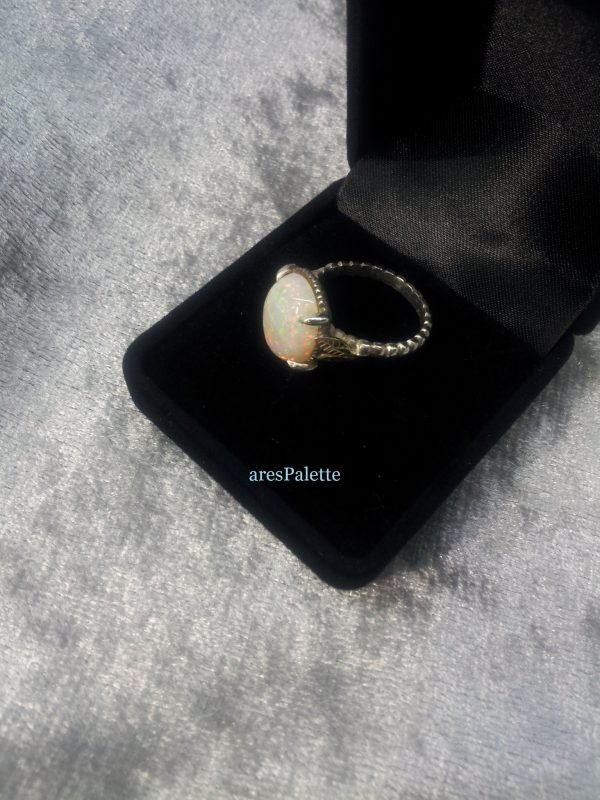 Oval Australian Opal Gold & Silver ring