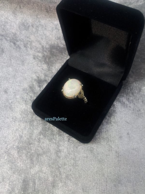 Oval Australian Opal Gold & Silver ring