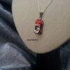 Red VW Beetle Cabriolet Necklace-''Swarovski''-925 Silver-Handmade