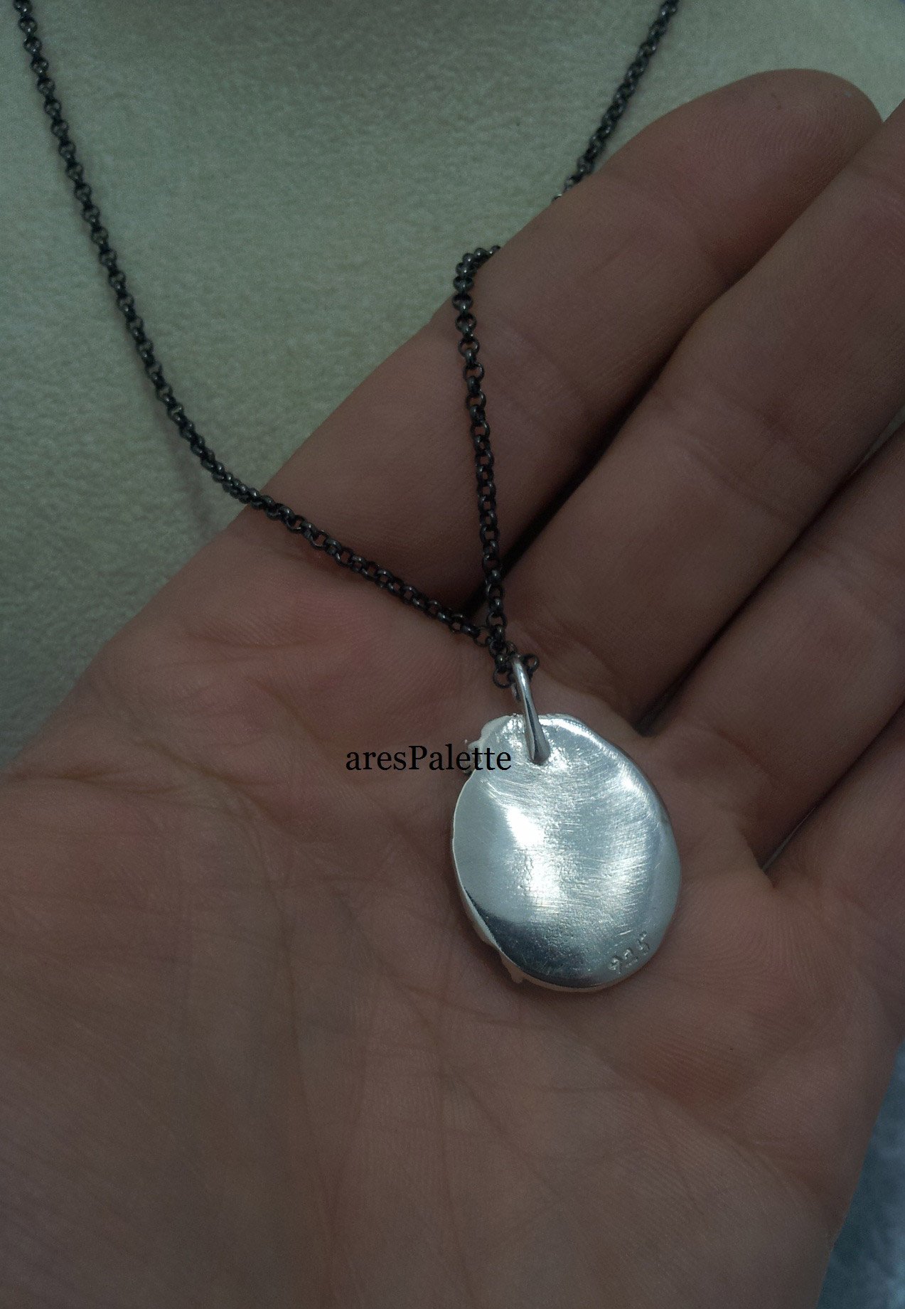 Diver Necklace for Scuba Divers and OK sign/925 SilverHandmade