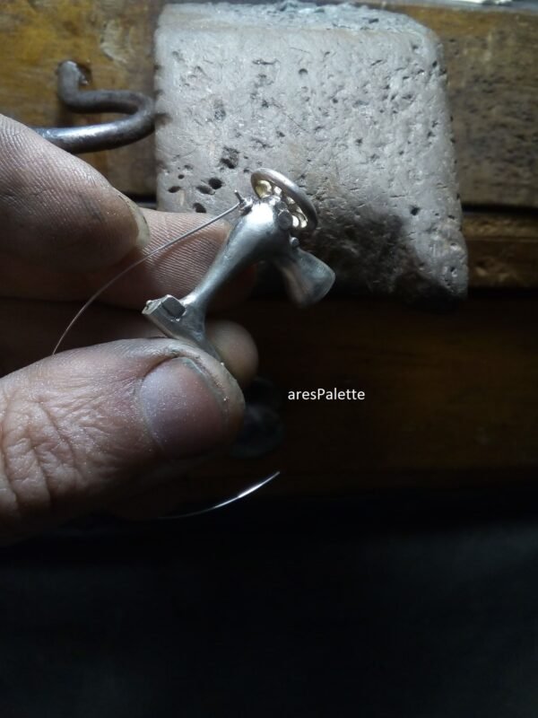 3D And Fully Handmade Realistic Sewing Machine Necklace 925 Silver