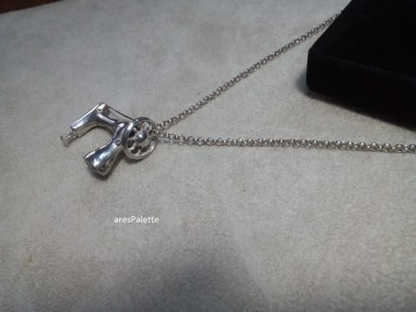 3D And Fully Handmade Realistic Sewing Machine Necklace 925 Silver