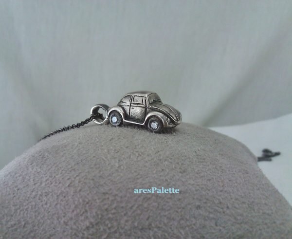 Volkswagen Beetle Necklace-''Old Style Edition''-925 Silver-Handmade