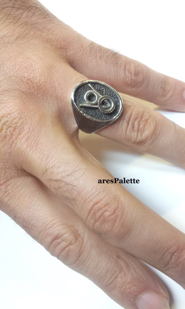 V8 Logo Ring - ''Black & White'' Edition Handmade Car Jewellery