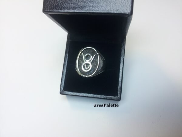 V8 Logo Ring - ''Black & White'' Edition Handmade Car Jewellery