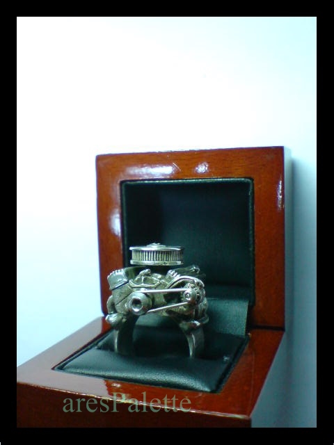 V8 Ring Handmade Car Jewellery V8 Engine Big Block Ring