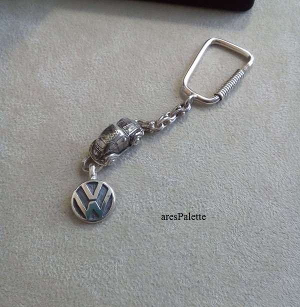 Volkswagen Keychain 925 Silver Handmade