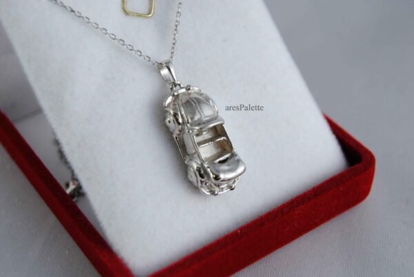 Volkswagen Beetle Cabriolet Necklace-925 Silver-Handmade