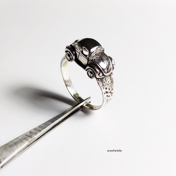 Car Ring 925 Silver Handmade
