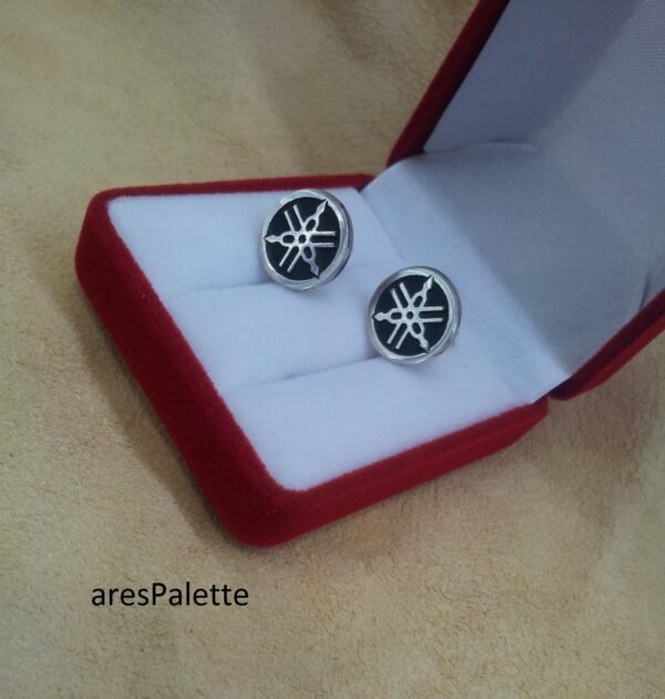 YAMAHA Earrings Handmade-''Black&White Edition''-925 silver