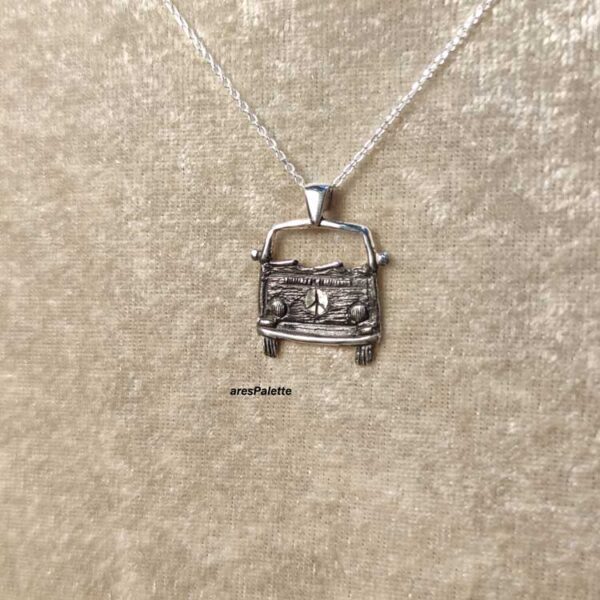 Bus Pendant 925 Solid Silver Handmade # 23